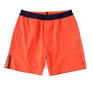 Rhone Mens XL Swift Shorts 6" Inseam Orange Navy Lined Performance Lined‎ NWT